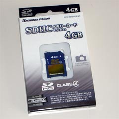 SDHCメモリーカード4GB