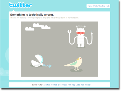 [Twitter Error] Something is technically wrong. Thanks for noticing - we're going to fix it up and have things back to normal soon.