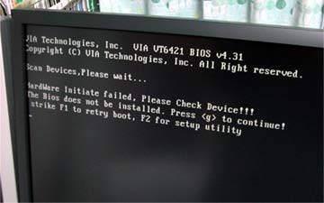 BIOS ERROR画面