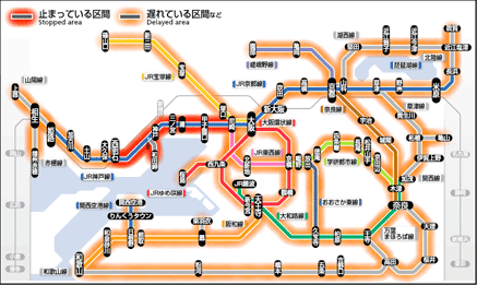 JR西日本 近畿地区 遅延情報 ：淡路島地震(2013/04/13 09:00時点の情報)