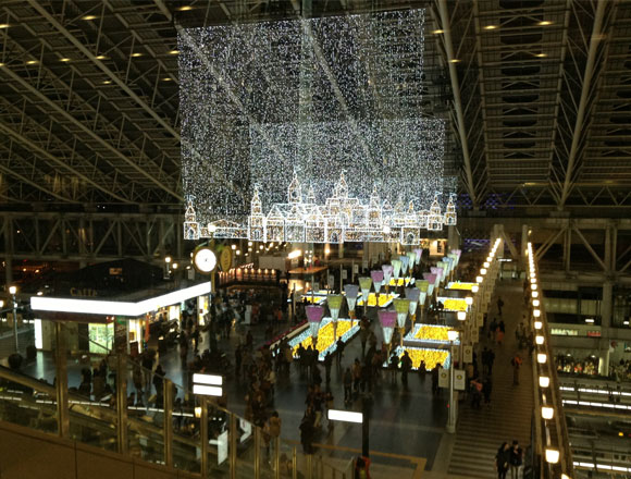 大阪駅：時空の広場イルミネーション(上から)