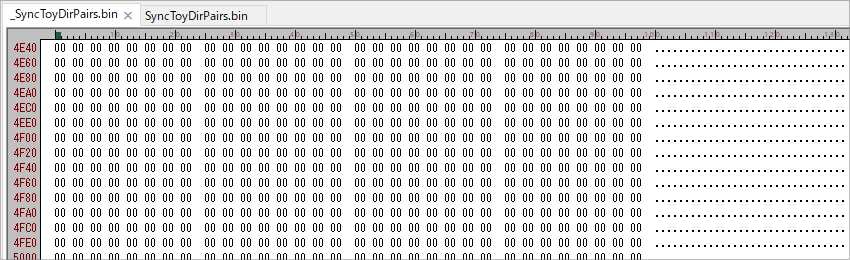 バイナリデータの中身が全部00