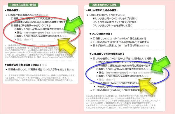 画像リンクから拡大スクリプトが読み込まれる専用の記述の設定箇所