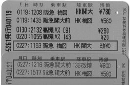 スルッとKANSAIカード裏面
