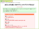 あなたがお使いのIPアドレスやブラウザ名など